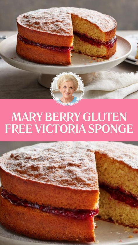 Mary Berry Gluten Free Victoria Sponge Gluten Free Sponge Cake, Mary Berry Cakes, Victoria Sponge Recipe, Sponge Cake Easy, British Bake Off Recipes, Tea Cake Cookies, Bake Off Recipes, Light Cake, Mary Berry Recipe