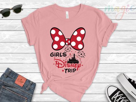 Pink Disney Shirt Ideas, Pink Disney Shirt, Girls Disney Trip, Disney Shirt For Women, Shirts For Disney, Disney World 2024, Disney Shirt Ideas, Pink Disney, Disney Trip Shirts