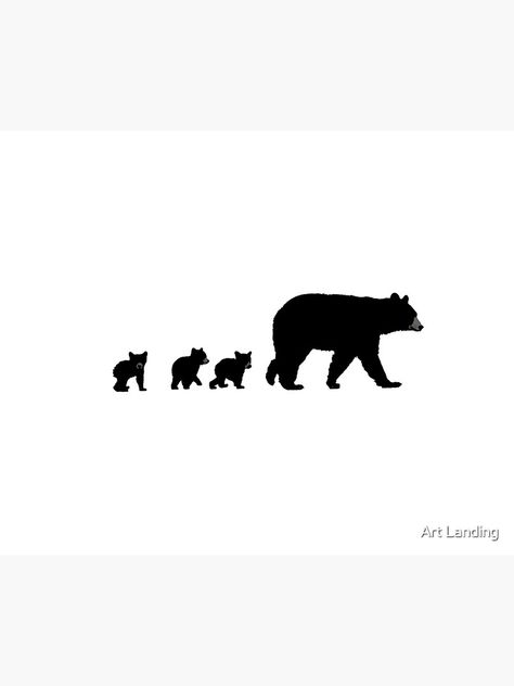 "Mama Bear and her Cubs. " Art Print by MortensenGames | Redbubble Bear With Cubs Drawing, Mamma Bear And Cubs Tattoo, Mama Bear Drawing, Mamma Bear Tattoo, Mama Bear And Cubs Tattoo, Bear Family Tattoo, Momma Bear Tattoo, Boy Mom Tattoo, Bear Cubs Playing