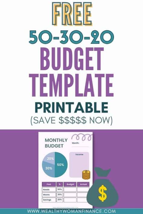 Free 50 30 20 Budget Template Pdf - Wealthy Woman Finance 50 30 20 Budget Template, Budget Examples, Budget Planner Diy, Budgeting Templates, 70 20 10, 50 30 20 Budget, Simple Budget Template, Monthly Budget Printable, Budget Plan