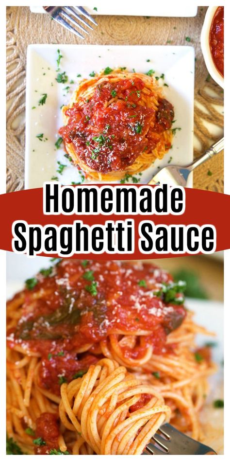 Simple Homemade Spaghetti Sauce, All Day Spaghetti Sauce, Diy Spagetti Sauce Easy, Easy Homemade Spaghetti Sauce Quick, Homemade Spaghetti Sauce No Chunks, Best Spaghetti Sauce Recipe, Simple Spaghetti Sauce Recipe, The Best Spaghetti Sauce, Making Spaghetti Sauce