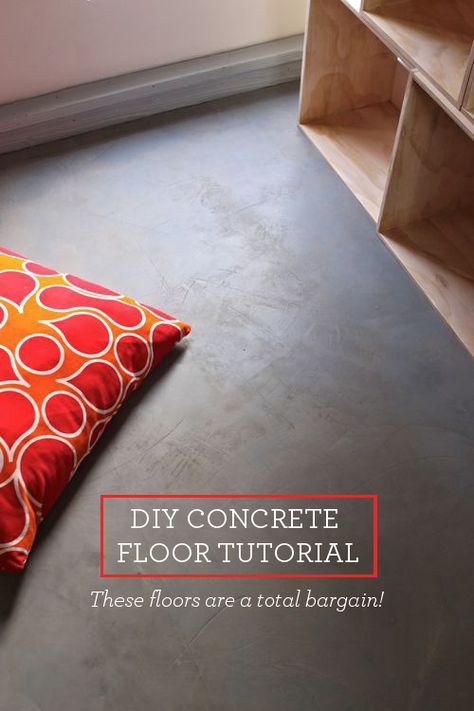 DIY Concrete Floor | Cheap Home DIYs | Design Mom Diy Concrete Floors, Interior Concrete Floors, Floor Concrete, Cheap Flooring, Modern Flooring, Cement Floor, Diy Concrete, Concrete Floor, Design Mom