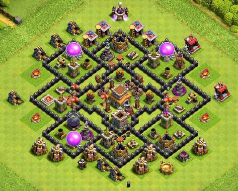 OMG These anti dragon base th8 designs are really cool because of which dragons stopped flying after seeing this town hall 8 base layouts and killed themselves. Th 8 Base Clash Of Clans Layout, Clash Of Clans Town Hall 8 Base, Th 8 Base Clash Of Clans, Town Hall 8 Base Layout, Clas Of Clan, Clash Of Clans Game, Trophy Base, Dragon Base, Clash Of Clans Hack