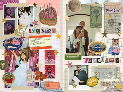 digital scrapbook of 2023 🌟!! january - my birthday february - al’s birthday march - sanna’s birthday april - my bridal shower may - our… | Instagram School Memories Scrapbook, Memory Journal, Summer Scrapbook, Scrapbook Book, Journal Spreads, Memory Scrapbook, Scrapbook Templates, Bullet Journal Inspo, Digital Journal