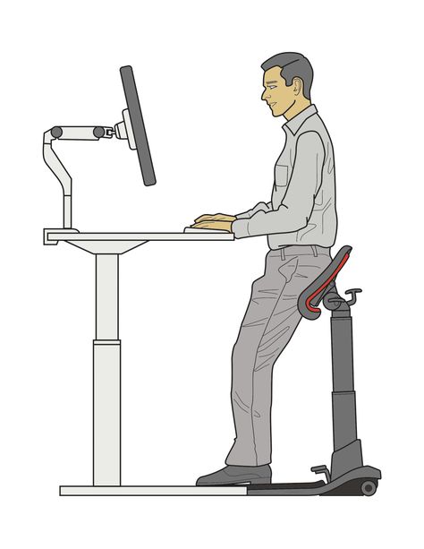 Ergo Impact & LeanRite | Best Ergonomic Standing Desk Chair Desk Ergonomics, Ergonomic Standing Desk, Standing Chair, Standing Desk Chair, Ergonomic Stool, Standing Work Station, Best Standing Desk, Standing Desk Ergonomics, Kneeling Chair