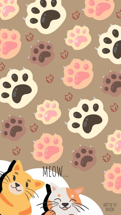 Cat Paw Wallpaper, Cat Lovers Wallpaper, Paws Wallpaper, Hoodie Reference, Cat Pattern Wallpaper, Paw Wallpaper, Animal Anime, Cat Phone Wallpaper, Anime Nails