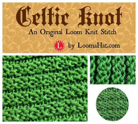 Celtic Knot Stitch - An original loom knit stitch. Includes a free pattern and a video tutorial that shows you how to do the flat knit and the purl stitch Round Loom Knitting, Loom Scarf, Circle Loom, Loom Yarn, Loom Knitting Tutorial, Knot Stitch, Loom Knitting Stitches, Loom Crochet, Knifty Knitter