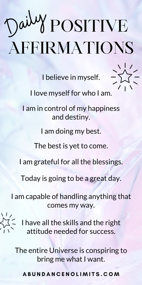 These daily positive affirmations will help you increase your self-esteem, motivation, and inspiration for women. Practicing positive affirmations every day is an excellent way to change your mindset from negative to positive and overcome self-doubt and boost confidence. There are plenty of ways to improve ourselves and our lives. Tools like affirmations, mantras and the law of attraction can be beneficial with this process. These self-love affirmations are perfect for the morning. Self Love Affirmation Quotes For Women, Mantras To Live By Affirmations, Positive Affirmation Quotes For Women, Daily Affirmations For Women, Quotes Pink, Positive Affirmations For Kids, Affirmations For Kids, Gratitude Affirmations, Affirmations Positive