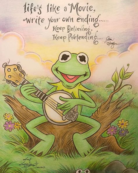 Banjo Drawing, Cosmic Tattoos, Violin Drawing, Frog Pics, Cosmic Tattoo, Black Canvas Paintings, Frog Tattoos, Frog Drawing, Fraggle Rock