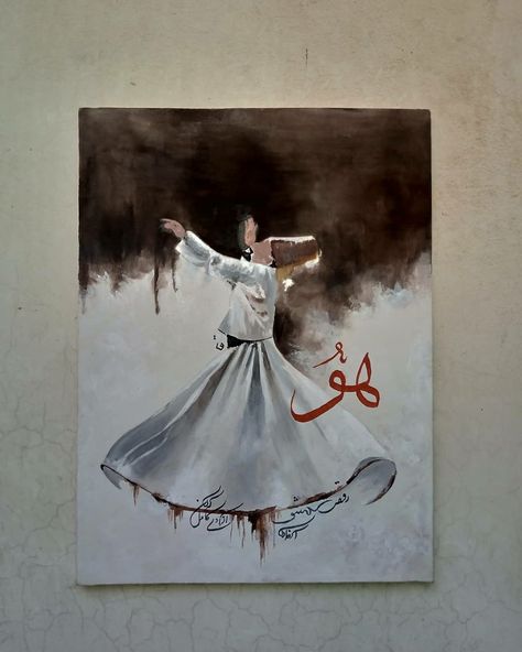 Whirling Dervish Painting Acrylic, Sufi Paintings Canvases Acrylic, Sufism Paintings, Sufi Painting, Sufi Art, Canvas Art Painting Acrylic, Abstract Impressionism, Islamic Art Canvas, Afrique Art