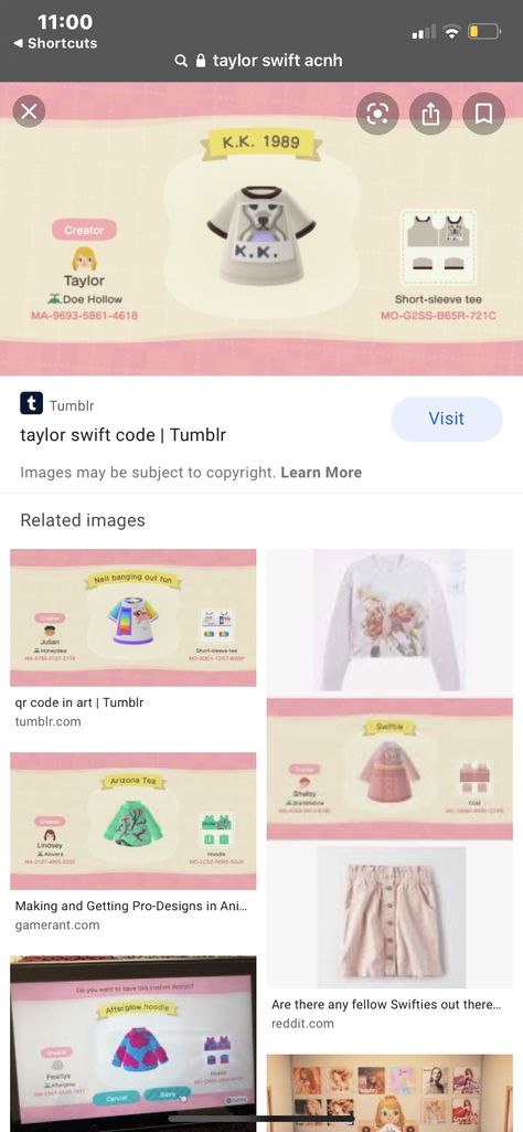 Taylor Swift Animal Crossing, Animal Crossing Island Aesthetic, Acnh Outfits, Island Tv, Animal Crossing Clothing, Animal Crossing Patterns, Island Aesthetic, Acnh Patterns, Cozy Gaming