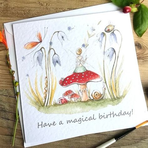 Happy Monday. Hope you have a lovely week!✨✨ 🧚🏻‍♀️🧚🏻‍♀️ #fairycore #fairy #cards #cardsofinstagram #watercolour #birthday #girlsbirthday #birthdaygifts #cardsforher #daughterbirthday #sisterbirthday #handmadecards #artist #fairyart #fairypainting #watercolourpainting #botanicalart #floralart #floralcards #stationery #fairies #toadstool #mushroomart #magicalart #prettycards #greetingscards #etsyhandmade #woodlandfairy #floralcards #mumbirthday #forestfairy Watercolour Fairy, Fairy Cards, Birthday Painting, Fairy Paintings, Fairycore Fairy, Woodland Fairy, Magical Art, Mushroom Art, Easy Watercolor