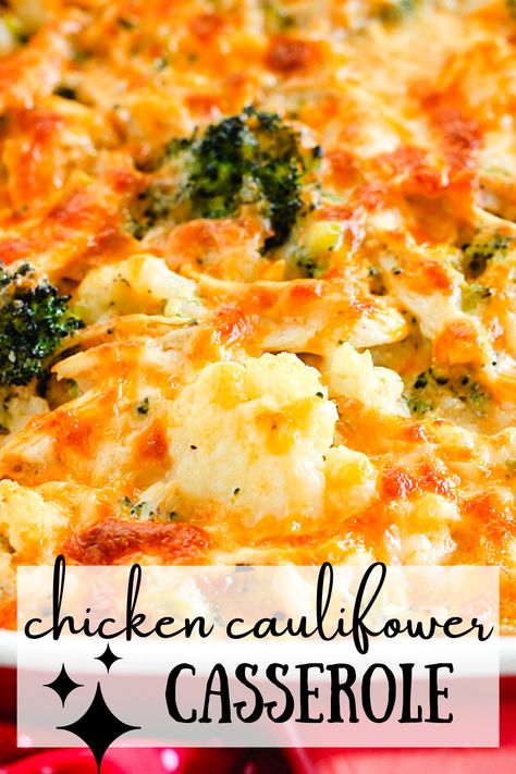 Chicken Cauliflower Casserole, Broccoli Cauliflower Casserole, Cauliflower Recipes Healthy, Chicken Casserole Recipes, Cauliflower Casserole Recipes, Chicken Cauliflower, Low Carb Low Fat Recipes, Cauliflower Casserole, Best Low Carb Recipes