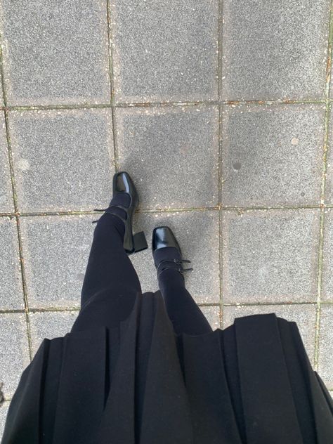 Black Mary Janes with black tights and black skirt #maryjane Mary Jane Shoes Outfit, Black Mary Jane Shoes, Jane Shoes, Black Tights, Mary Jane Shoes, Black Skirt, Mary Janes, Tights, Black