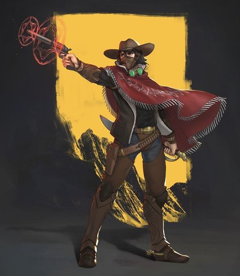 Western Gunslinger Art, Cowboy Character Design, West Art, Dungeons And Dragons Characters, Original Characters, Dungeons And Dragons Homebrew, Character Design Male, Fantasy Inspiration, Superhero Art