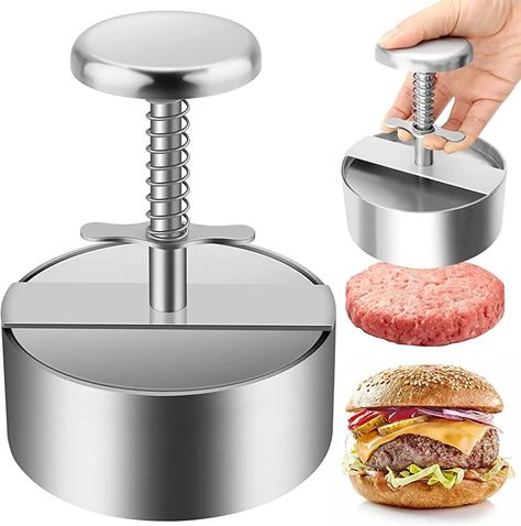 Hamburger patty maker Burger Maker, Hamburger Press, Hamburger Patty, Burger Meat, Burger Press, Beef Meat, Homemade Hamburgers, Grilled Burgers, Hamburger Meat