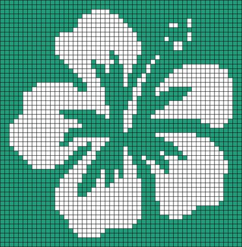 Alpha pattern #51135 variation #81687 | BraceletBook Hibiscus Pixel Grid, Alpha Pattern Hibiscus, Crochet Flower Pixel Pattern, Crochet Alpha Pattern Square, Crochet Flower Grid, Flowers Alpha Pattern, Alpha Patterns 2 Colors, Alpha Patterns Crochet Bag, Simple Crochet Tapestry