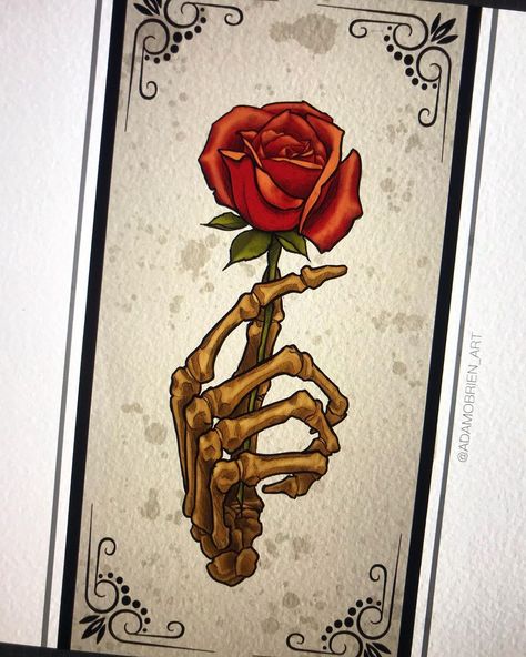 Skeleton Hand Rose Drawing, Skeleton Hand Holding Something Tattoo, Hand Rose Tattoo Design, Skeleton Hand Holding Flower Tattoo, Skeleton Holding Flowers, Skeleton Hand Holding Flower, Skeleton Hand With Rose, Hand Rose Tattoo, Skeleton Hand Holding Rose