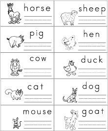 Farm animals writing worksheet and activities for preschool and kindergarten Animals Kindergarten, Preschool Farm, Animal Writing, Farm Animals Preschool, Farm Lessons, Farm Animals Activities, Ending Sounds, Laughing Funny, Farm Unit