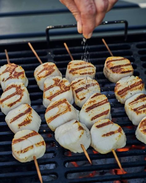 Grill Scallops, Bbq Scallops, Grilled Scallops Recipe, Grilled Sea Scallops, Summer Dinner Recipes Grill, Fresh Scallops, How To Cook Scallops, Grilled Scallops, Grilled Seafood Recipes