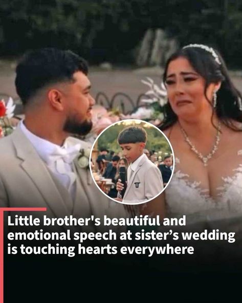 Little brother's heartfelt speech at his sister's wedding went viral, sharing his deep bond with his sister. Wedding Speech For Sister, Sister Wedding Speeches, Emotional Speech, Hearts Everywhere, Shedding Tears, Sibling Relationships, Touching Words, Feel Good Stories, Wedding Speech