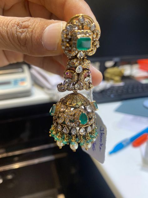 Victorian Buttalu, Premraj Shantilal Jain Jewellers, Jewelry Reference, Temple Jewelry Necklace, Victorian Jewellery, Gold Earrings Wedding, Temple Jewelry, Quirky Earrings, Chandbali Earrings