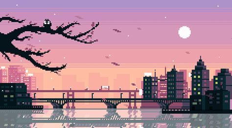 Pixel Kawaii, Google Backgrounds, Pixel City, Pixel Art Landscape, Gif Background, Wallpaper Notebook, Pixel Art Background, Pixel Animation, Computer Wallpaper Desktop Wallpapers