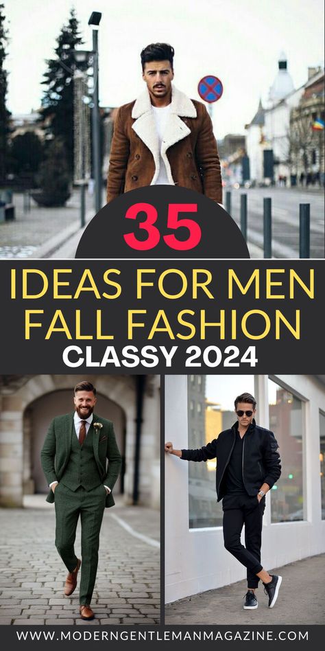 Elevate your style for Fall 2024 with these 35 men's fashion ideas! Discover trendy and seasonal looks to stay stylish and on point this autumn. #FallFashion2024 #MensStyle #OutfitInspiration Men’s Turtle Neck Outfit, Men’s Formal Outfit Fall, Men Fall 2024 Fashion, Fall Outfits For Men 2024, Fall Styles For Men, Men’s New York Outfits, Husky Men Outfits, Men’s Modern Fashion, Mens Outfits Fall 2024