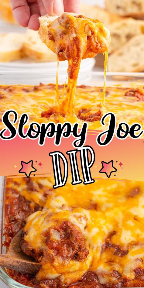 Sloppy Joe Dip Sloppy Joe Dip, Hearty Appetizer, Sloppy Joes Dip, Cheesy Sloppy Joes, Superbowl Recipes, Chili Bean, Savory Dips, Dip Dip, Diy Mixes