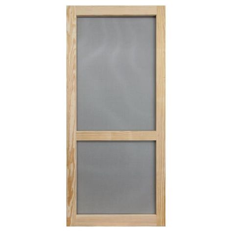 Patio Screen Door, Wood Screen Door, Wood Hinges, Wood Insert, Wood Screens, Be Design, Pressure Treated Wood, Screen Doors, Diy Holz