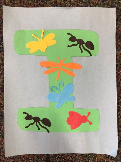 I Is For Insect Craft, Letter I Craft For Preschoolers, I Is For Insect, Letter I Craft, Letter I Crafts, Insect Craft, Preschool Letter Crafts, Alphabet Crafts Preschool, Kids Worksheet