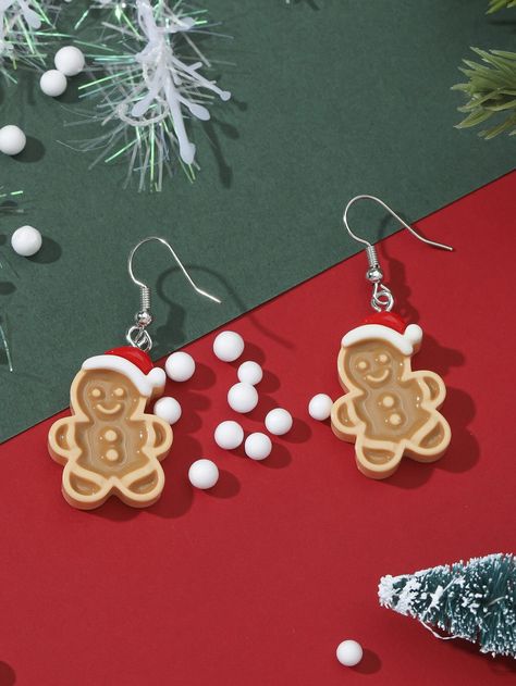 Christmas Gingerbread Man Decor Drop Earrings | SHEIN USA Gingerbread Earrings, Man Decor, Xmas Earrings, Santa Earrings, Christmas Gingerbread Man, Cat Tags Collar, Christmas Jewellery, Manly Decor, 3d Jewelry