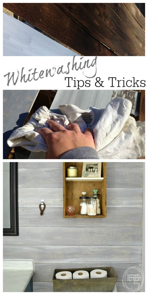 the best way to whitewash wood | tips and tricks for whitewashing wood | create look of barn wood White Wash On Pine Wood, Whitewash Wood Paneling Before And After, White Wash Pallet Wood, How To White Wash Wood Paneling, Whitewashing Wood, Pallet Wall White Wash, Build Cabinets, Ship Lap, Farmhouse Chairs