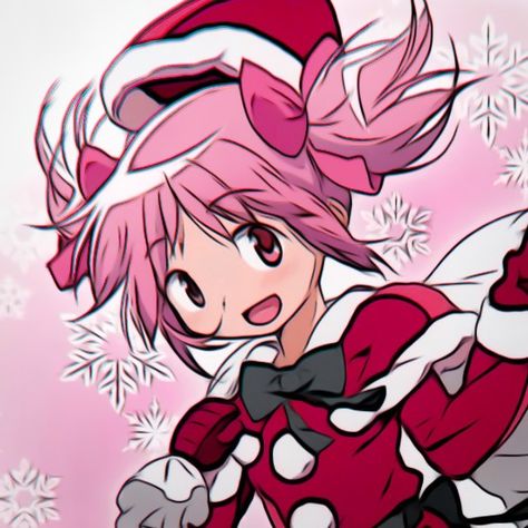 give credits to @dakixv if use in edits or something like that please 💌 Madoka Magica Christmas Icons, Madoka Magica Christmas Pfp, Madoka Christmas Pfp, Madoka Christmas, Pink Christmas Pfp, Madoka Magica Christmas, Madoka Pfp, Sonico Chan, Homura Madoka