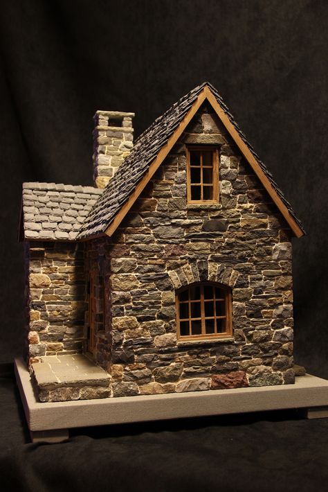 Case In Pietra, Stone Cottages, Putz Houses, Fairy Garden Houses, Stone Cottage, Miniature Houses, Stone Houses, Miniature House, Miniature Model