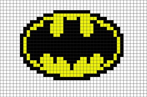 Batman Logo Pixel Art Grille Pixel Art, Crochet Batman, Pixel Art Minecraft, Image Pixel Art, Logo Batman, Modele Pixel Art, Graph Crochet, Easy Pixel Art, Pixel Art Templates