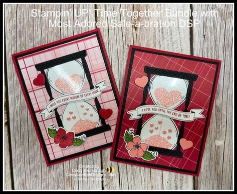 Stampin’ UP! Time Together Bundle Video Tutorial | Cindy Lee Bee Designs Time Together Stampin Up Cards, Flamingo Pattern, Circle Punch, Bee Design, Card Kits, Reusable Bags, Goodie Bags, Happy Anniversary, Valentines Cards