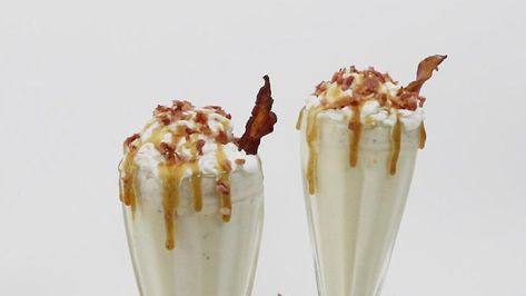 Rich Breakfast, Milkshake Recipe, Flavored Bacon, Milkshake Recipes, Bacon Grease, Maple Bacon, Bacon Bits, French Vanilla, Breakfast Treats