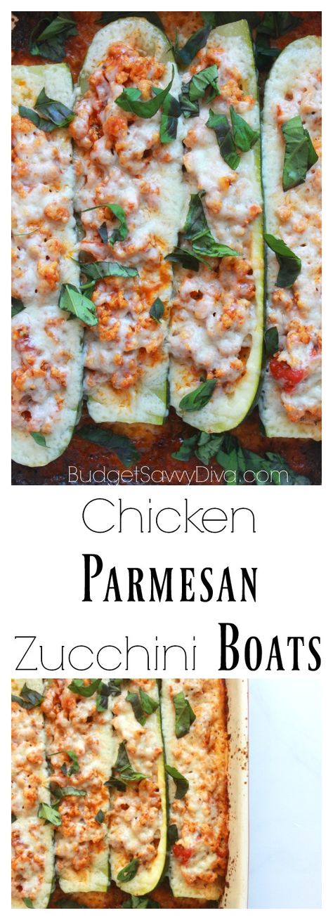 Chicken Parmesan Zucchini Boats Zucchini Boats Recipes, Chicken Parmesan Zucchini Boats, Zucchini Boats Healthy, Ideas For Chicken, Zucchini Boat, Zucchini Boat Recipes, Dinner Recipes Healthy Low Carb, Recipes Shrimp, Chicken Zucchini