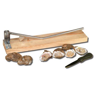 Oyster Opener on Wooden Base and Oyster Knife Outdoor Camping Kitchen, Best Oysters, Oyster Knife, Outdoor Cooker, Shucking Oysters, Outdoor Stove, Fresh Oysters, Can Openers, Bon Appetite