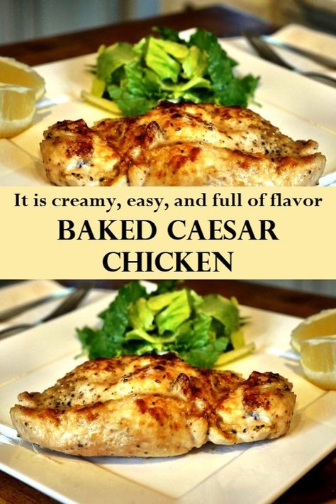 This delicious melt in your mouth chicken is just another amazing recipe to add to the list! Caesar Chicken is the ideal melt in your mouth recipe! It is creamy, easy, and full of flavor. Now that’s an amazing dish! This simple chicken recipe just includes 4 Ingredients and requires less than half an hour. #Baked #Caesar #Chicken #Recipe Chicken Ceaser Bake, Chicken In Instapot, Melt In Your Mouth Caesar Chicken, Melt In Your Mouth Chicken Ceasar, Parmesan Crusted Chicken With Lemon Butter Sauce, Baked Caesar Chicken, Chef Michael Creamy Lemon Chicken, Melt In Your Mouth Chicken, Mouth Chicken