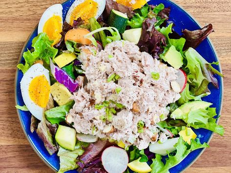 Simply Delicious Tuna Salad (Low FODMAP) Low Fodmap Tuna Salad, Low Fodmap Tuna, Salad Low Fodmap, Tuna Salad Recipe, Hard Cooked Eggs, Raw Almonds, Simply Delicious, Tuna Salad, Recipe Notes