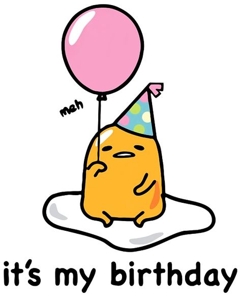 Gudetama Happy Birthday, Gudetama Birthday Party, Gudetama Birthday Theme, Gudetama Drawing, Gudetama Cake, Gudetama Party, Gudetama Birthday, Gudetama Stuff, Sanrio Bday