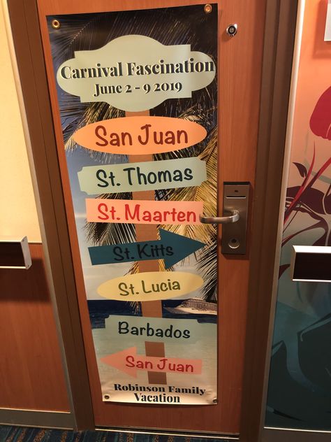 Cruise Door Decorations Carnival, Cruise Cabin Door Decorations Ideas, Cabin Door Decorations, Robinson Family, Cruise Door, Cabin Doors, Bahamas Cruise, Carnival Cruise, Alaska Cruise