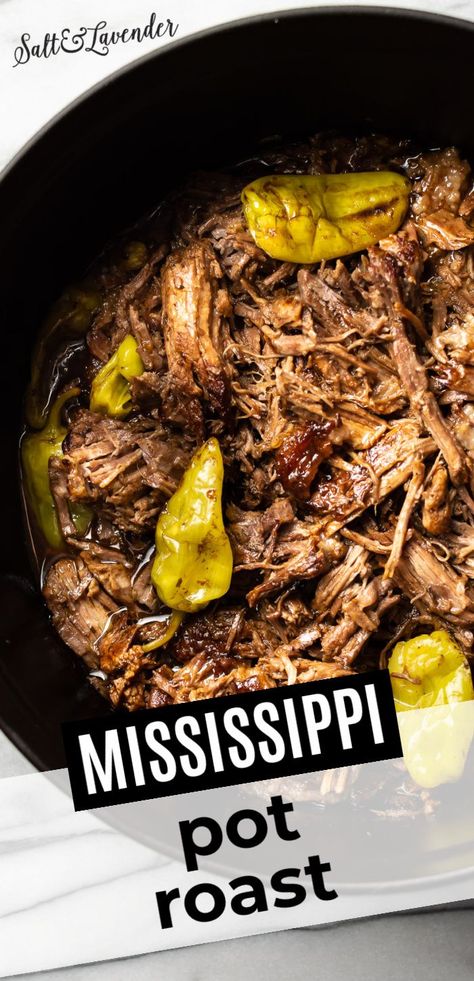 Carolina Pot Roast, Carolina Recipes, Mississippi Pot Roast Recipe, Mississippi Roast Recipe, Roast Gravy, Crockpot Roast Recipes, Easy Pot Roast, Ww Breakfast, Mississippi Pot