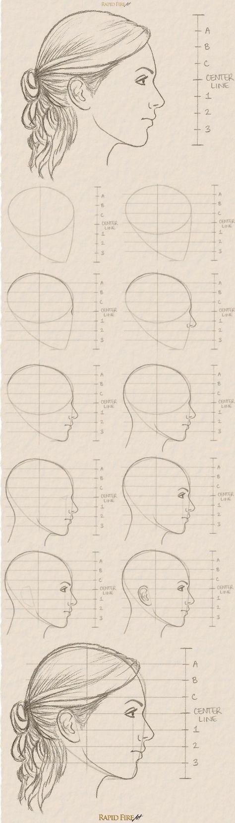 Side View Of Face, Easy Pencil Drawings, Draw Hair, 얼굴 드로잉, Drawing Eyes, Tips Hair, 얼굴 그리기, Drawing Faces, Contour Drawing