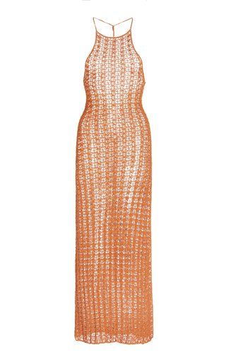 Macramé Maxi Dress By Elie Saab | Moda Operandi Vogue Crochet, Midi Halter Dress, Bikinis Crochet, Mata Hari, Macrame Dress, Crochet Knit Stitches, Net Dress, Halter Midi Dress, Dress Crochet