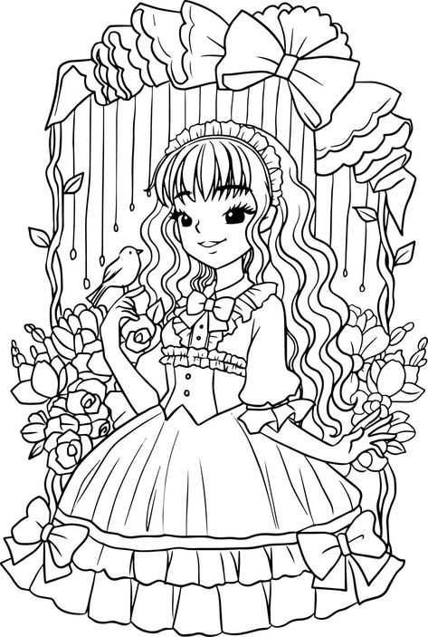 coloring page rose line art beautiful cartoon illustration clipart black and white princess girl Princess Clipart Black And White, Rose Line Art, Beautiful Cartoon, Clip Art Library, Barbie Coloring Pages, Barbie Coloring, Princess Photo, Cartoon Photo, Princess Drawings