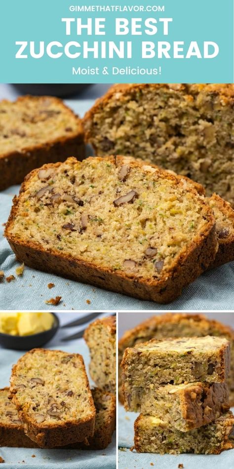 The best zucchini bread ever! It's moist and deliciously spiced with a light and perfect crumb. Super easy to make. #zucchinibread #baking | gimmethatflavor.com Moist Zuchinis Bread Recipe, Worlds Best Zucchini Bread, Zucchini Jam, The Best Zucchini Bread, Sultana Cake, Health Dessert Recipes, Moist Zucchini Bread, Zucchini Recipes Dessert, Black Color Hairstyles