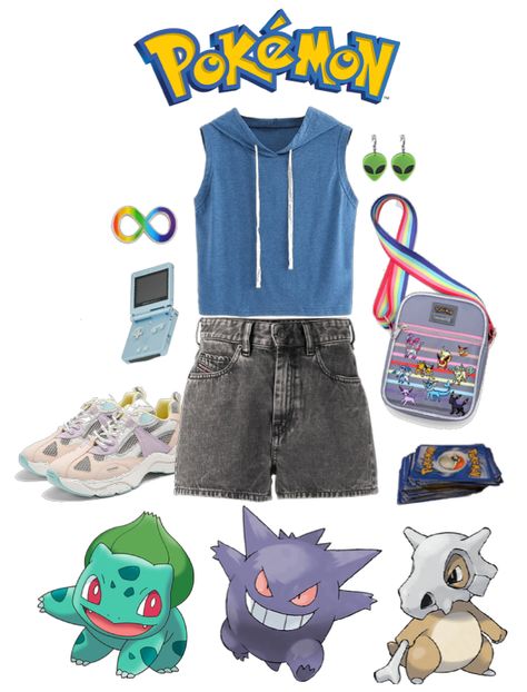 Pokemon Casual Cosplay, Pokemon Aesthetic Outfit, Pokemon Outfit Aesthetic, Gamer Core Outfits, Pokemon Outfits Trainer, Pokémon Trainer Outfit, Pokemon Trainer Outfit Ideas, Pokemon Outfits Ideas, Pokemon Inspired Outfits